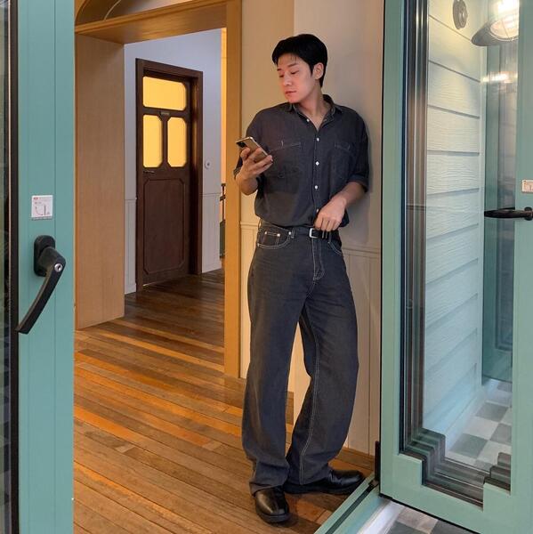 Semiwide setup denim pants (3color) | ファッション通販サイト