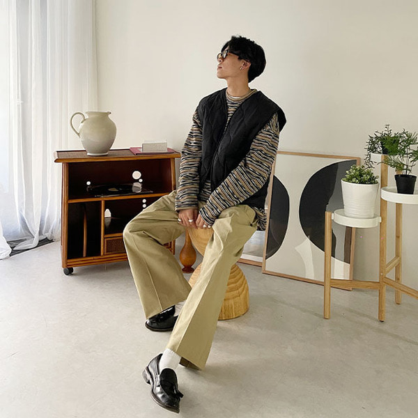 OURHOME キルティングダウンベスト オリーブグリーン ロング丈のキルティングベスト – OURHOME
