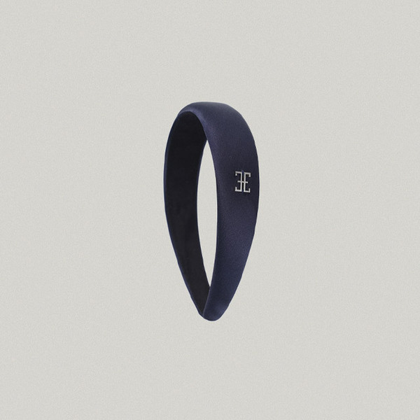 FOLNUA CLASSIC LOGO HAIR BAND - NAVY-SILK | ファッション通販