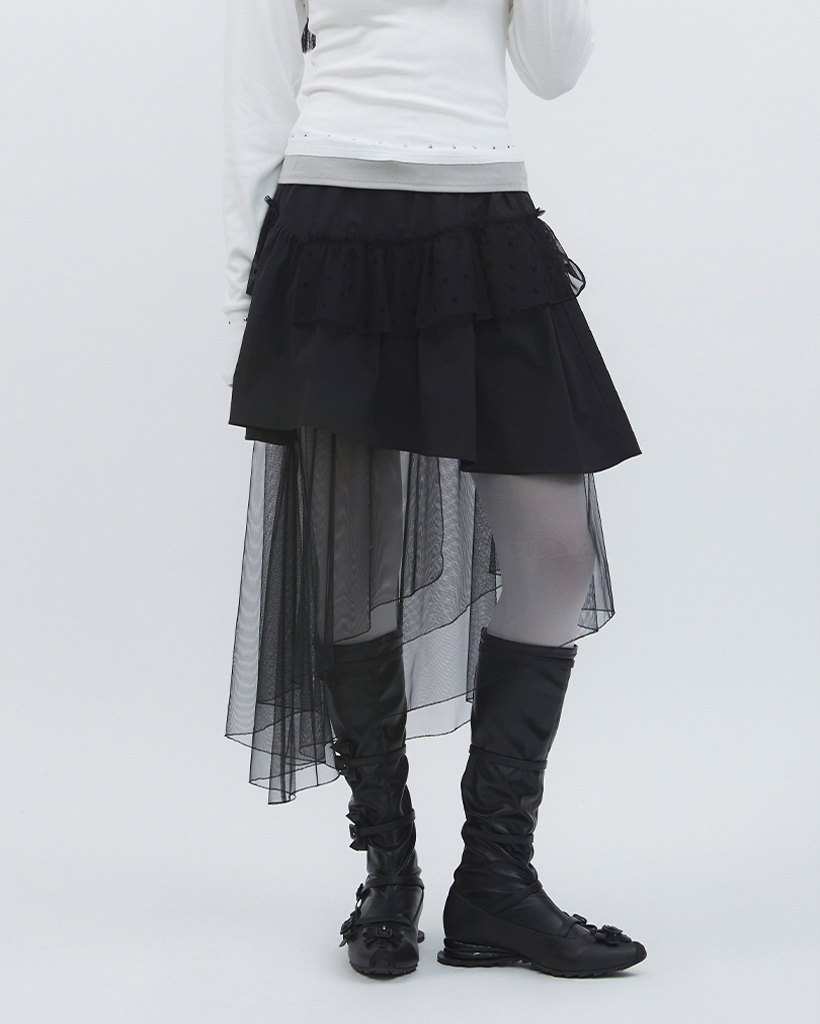 【値下げ不可】NODRESS_ layered skirt pants_S Layered Skirt Pants – La Garçonne