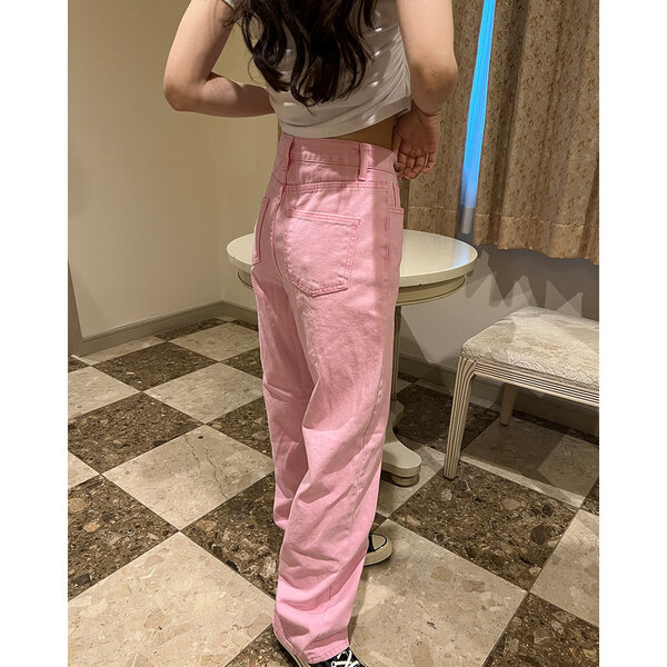 ピンク ストレートデニム ピンクストレートデニムパンツ | ファッション通販サイト NUGU