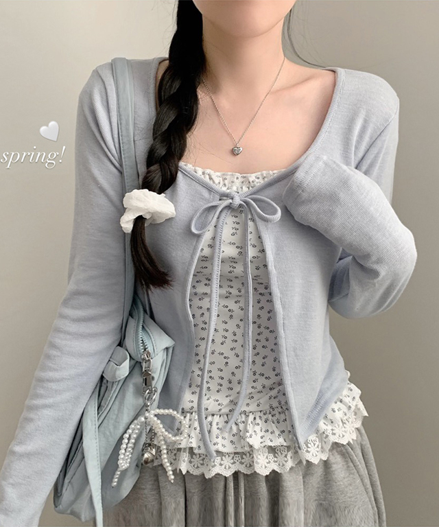 [SET](3color)フラワー柄キャミソール&カーディガン