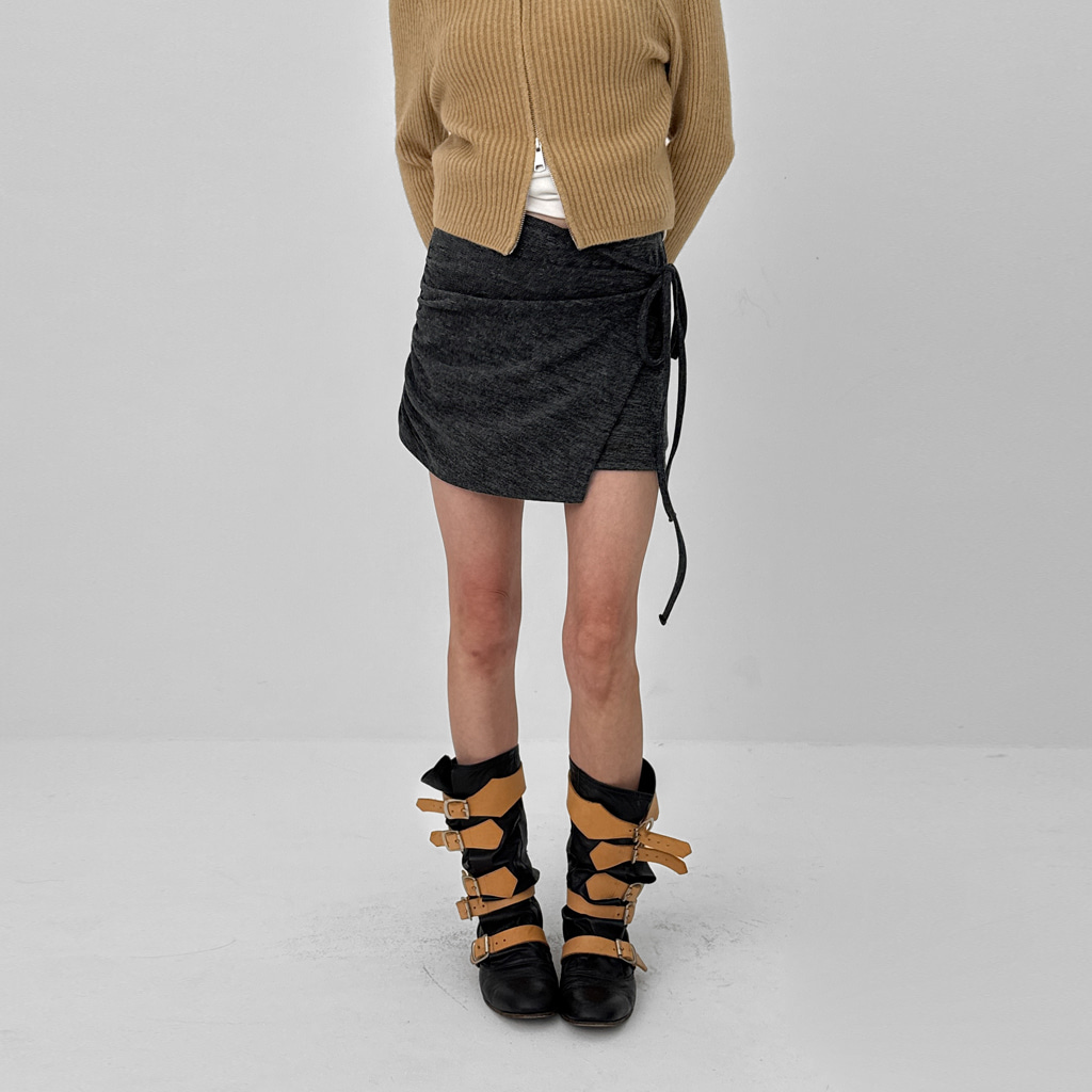 ウェストゴムミニラップスカパンツ