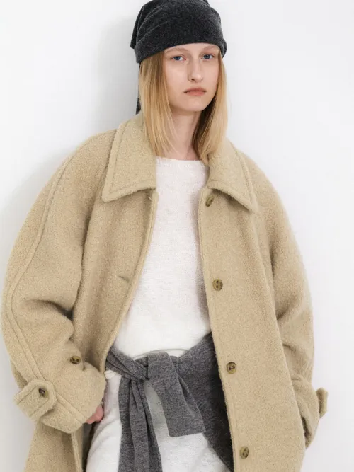 [yu x Atelier Nain] (CT-1470)FLUFFY WOOL BOUCLE COAT