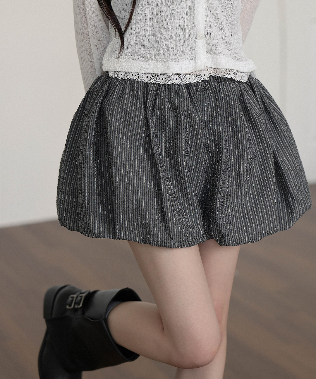 美品♪ブリフィングホワイト ショートパンツ 黒ストライプ 美品♪ブリ