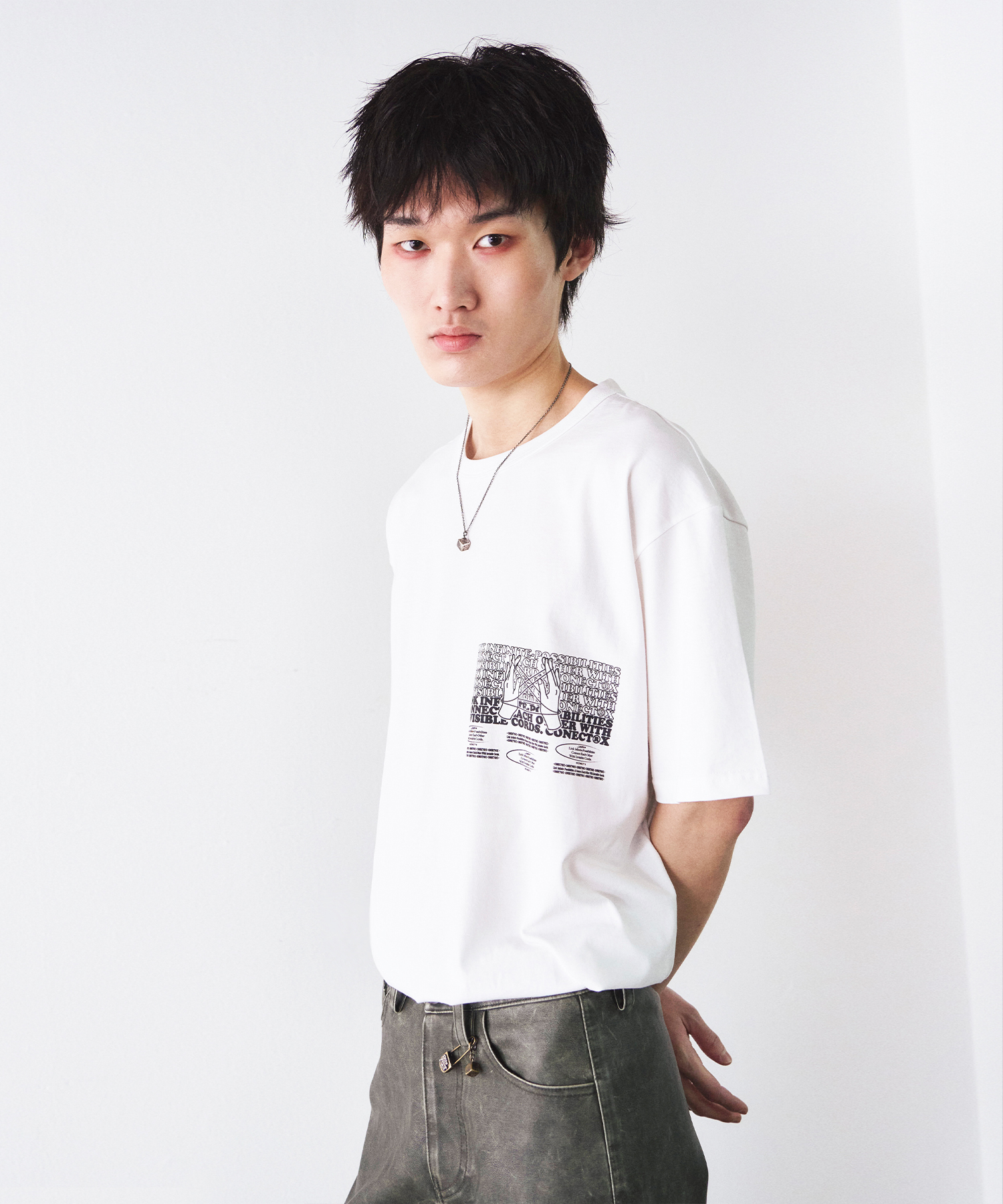 Box logo cotton t-shirt, white | ファッション通販サイト NUGU
