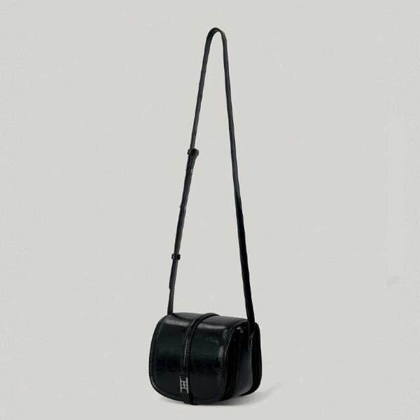 FOLNUA CLASSIC LOGO MINI POCHE BAG BLACK - CRINKLE