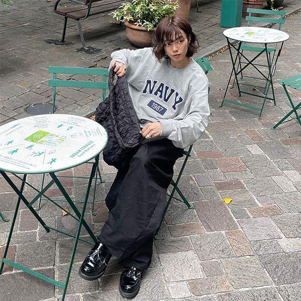 ユニセックス）NAVYレタリングスウェット | ファッション通販サイト NUGU