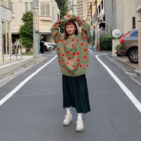 新品 春の小花柄ニット ニット セーター 花柄ジャカードニットトップス レディース : ZOZOTOWN