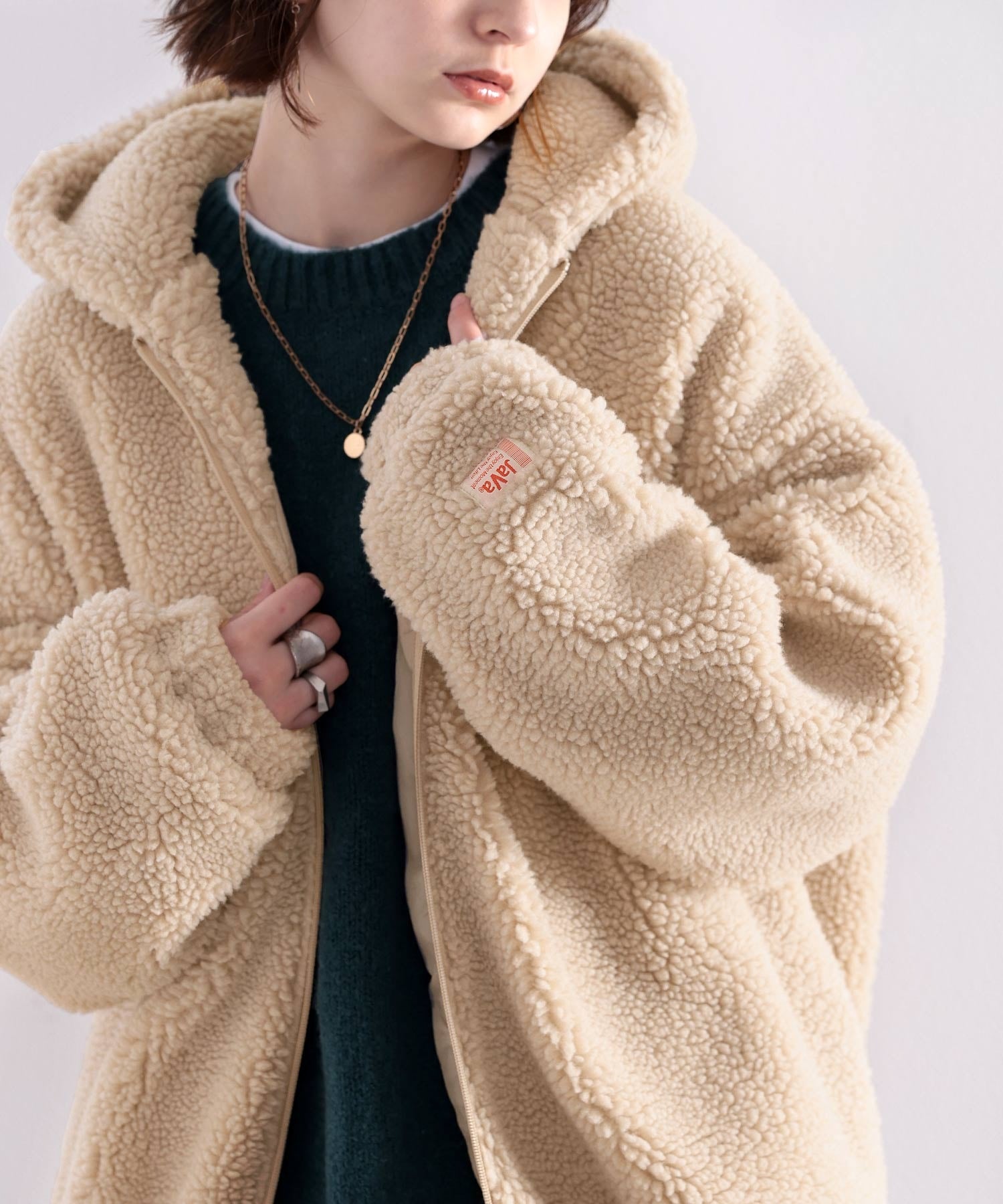 モコモコ JaVa ジャバコラボ》もこもこ。JaVaワッペン付きボリュームボア