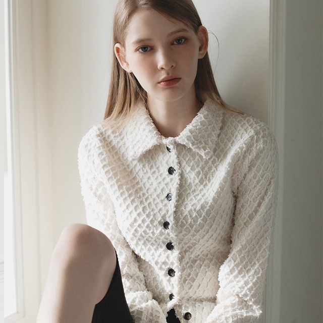 Rhombus Hairy Cardigan ( Ivory ) | ファッション通販サイト NUGU