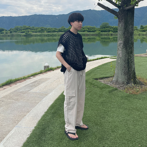 ねむ ユニセックス透かし編みベスト | ファッション通販サイト NUGU