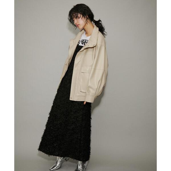 スタンドネックフェイクレザージャケット | ファッション通販