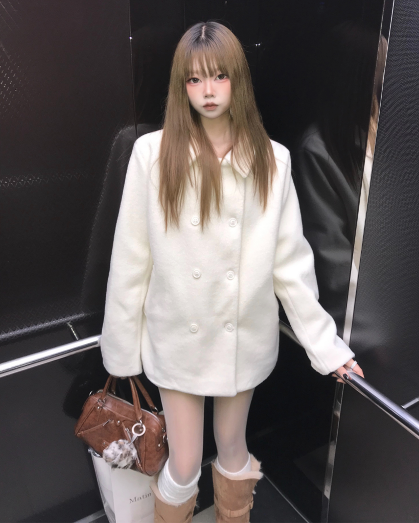 ダブルボタン ミドル丈 コート