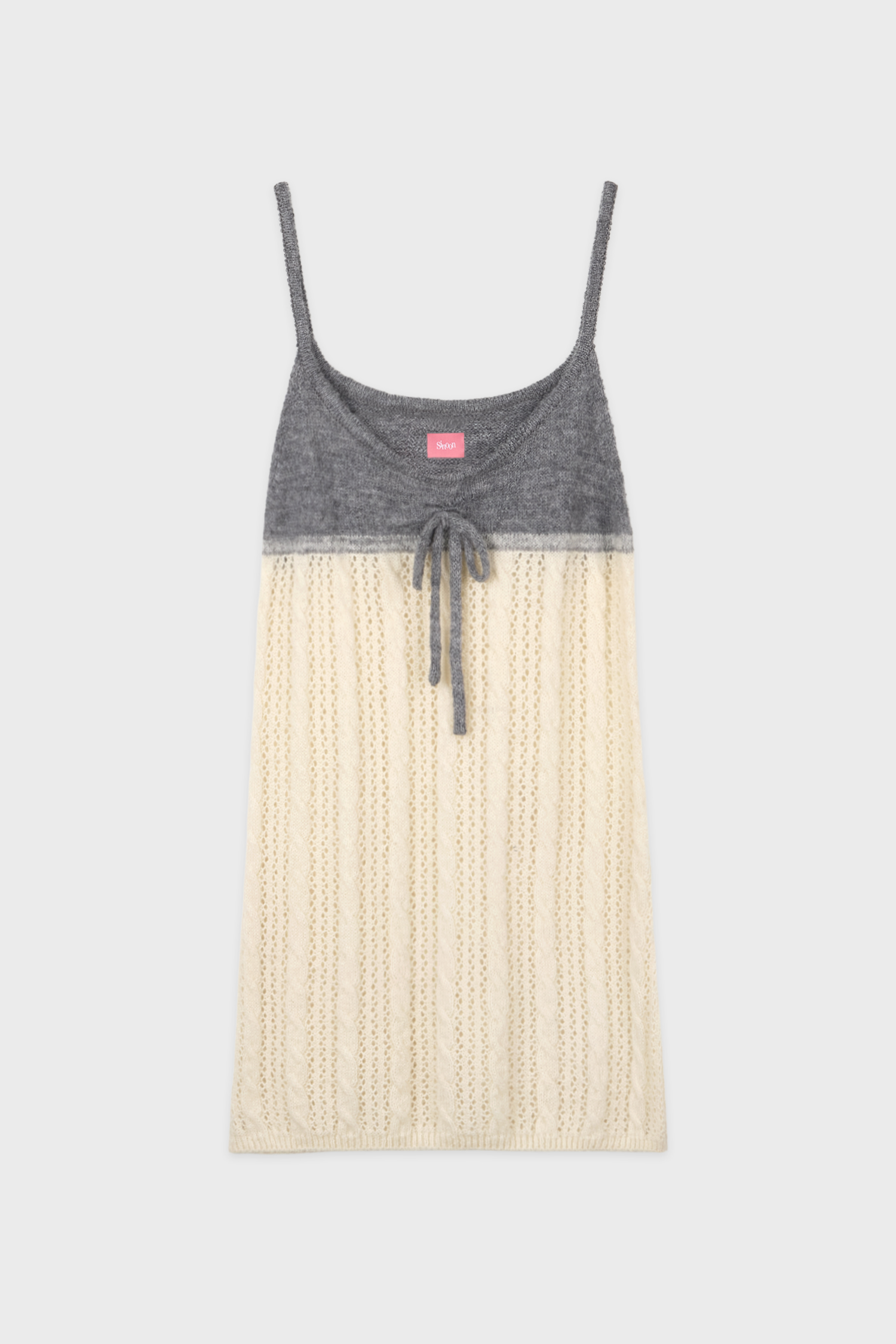 Ribbon Cable Knit One-Piece (Melange Grey)