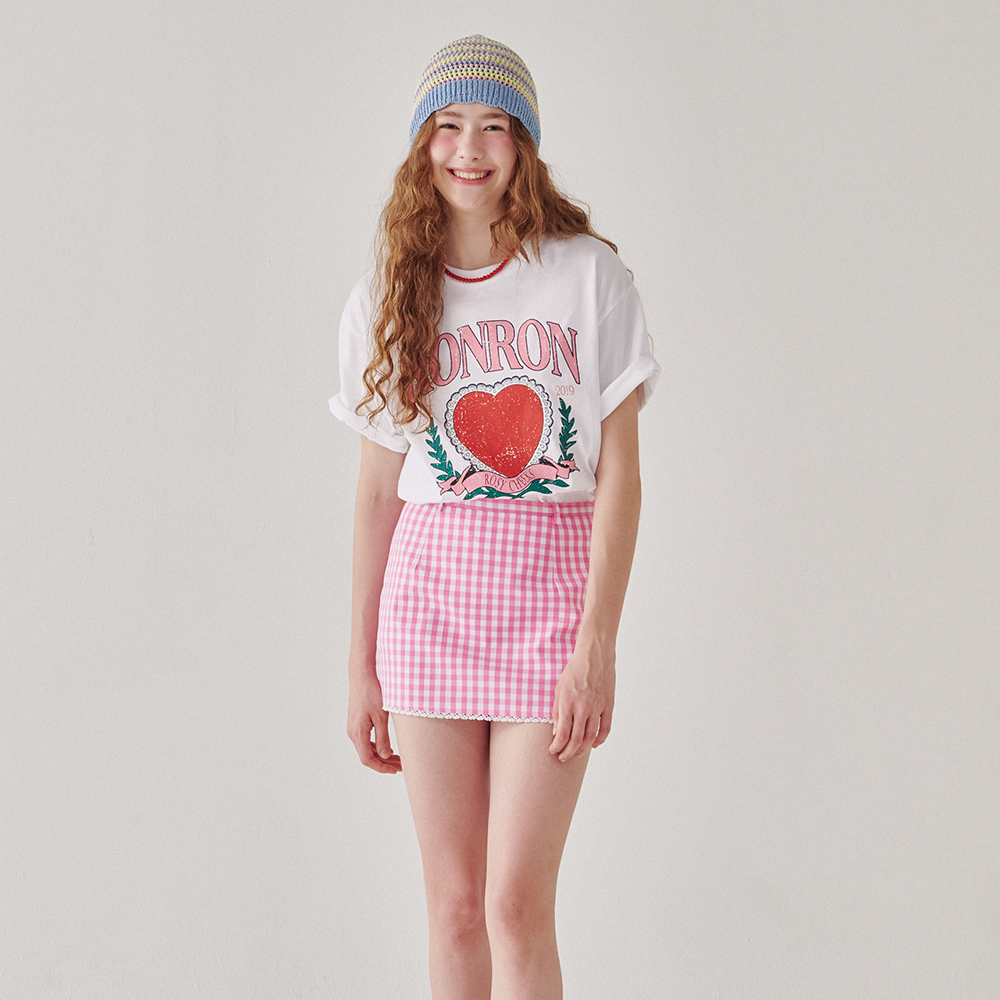 【ronron】HEART LOGO BASIC FIT T SHIRT ★送料・関税込★ RONRON HEART LADY AND THE TRAMP BASIC FIT T SHIRT - 2colors