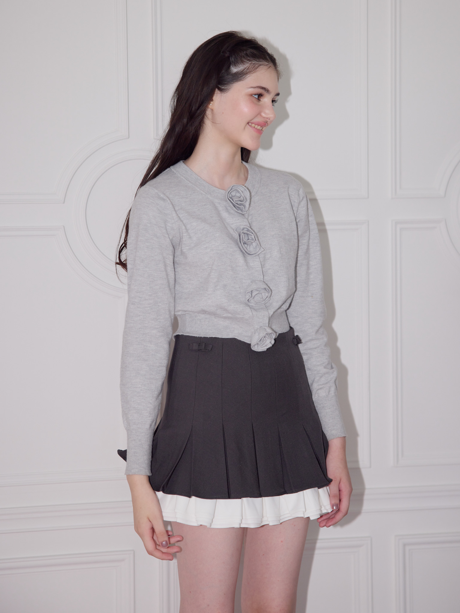 スカート Ribbon pleats frill mini skirt S gray Ribbon pleats frill mini skirt | ファッション通販サイト NUGU
