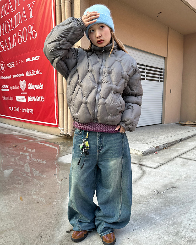 （ユニセックス）ハイネックダイヤウェイロンダウン