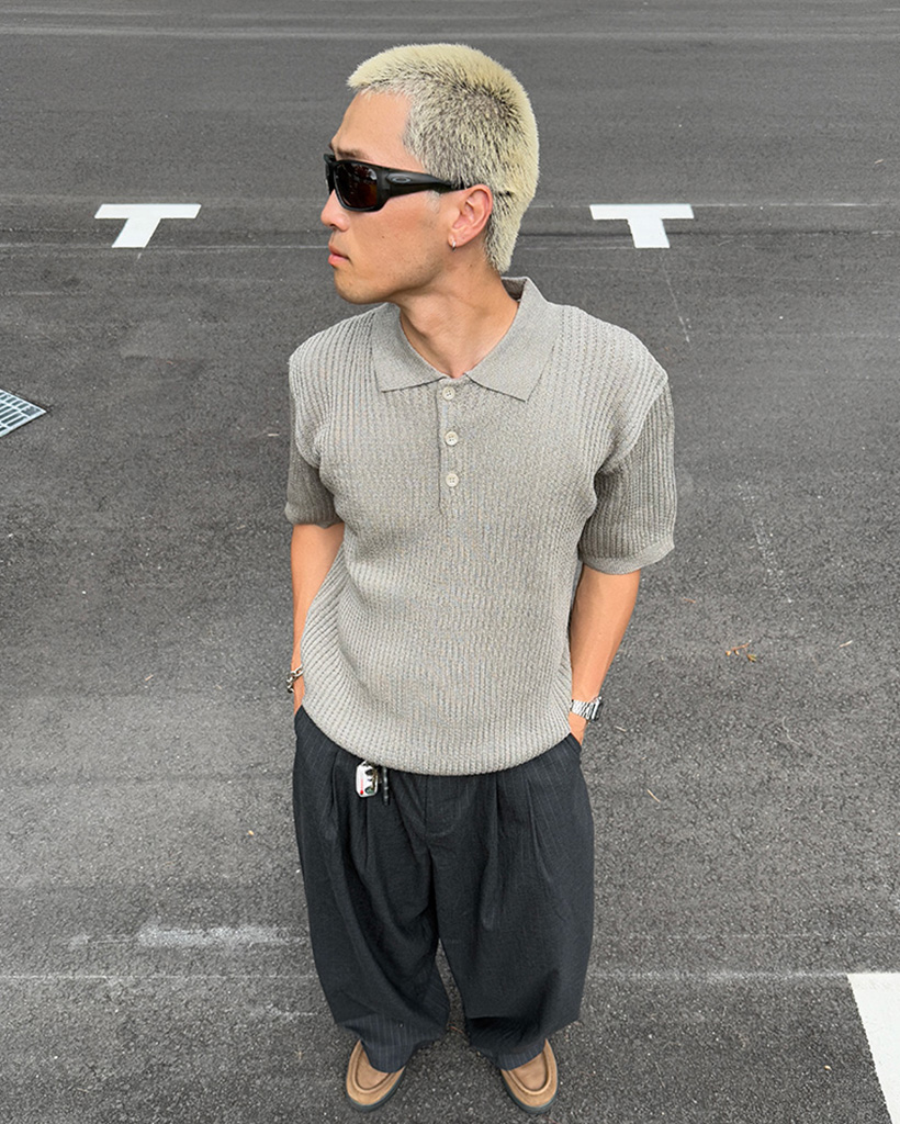 リネンカラ―半袖ニット | ファッション通販サイト NUGU