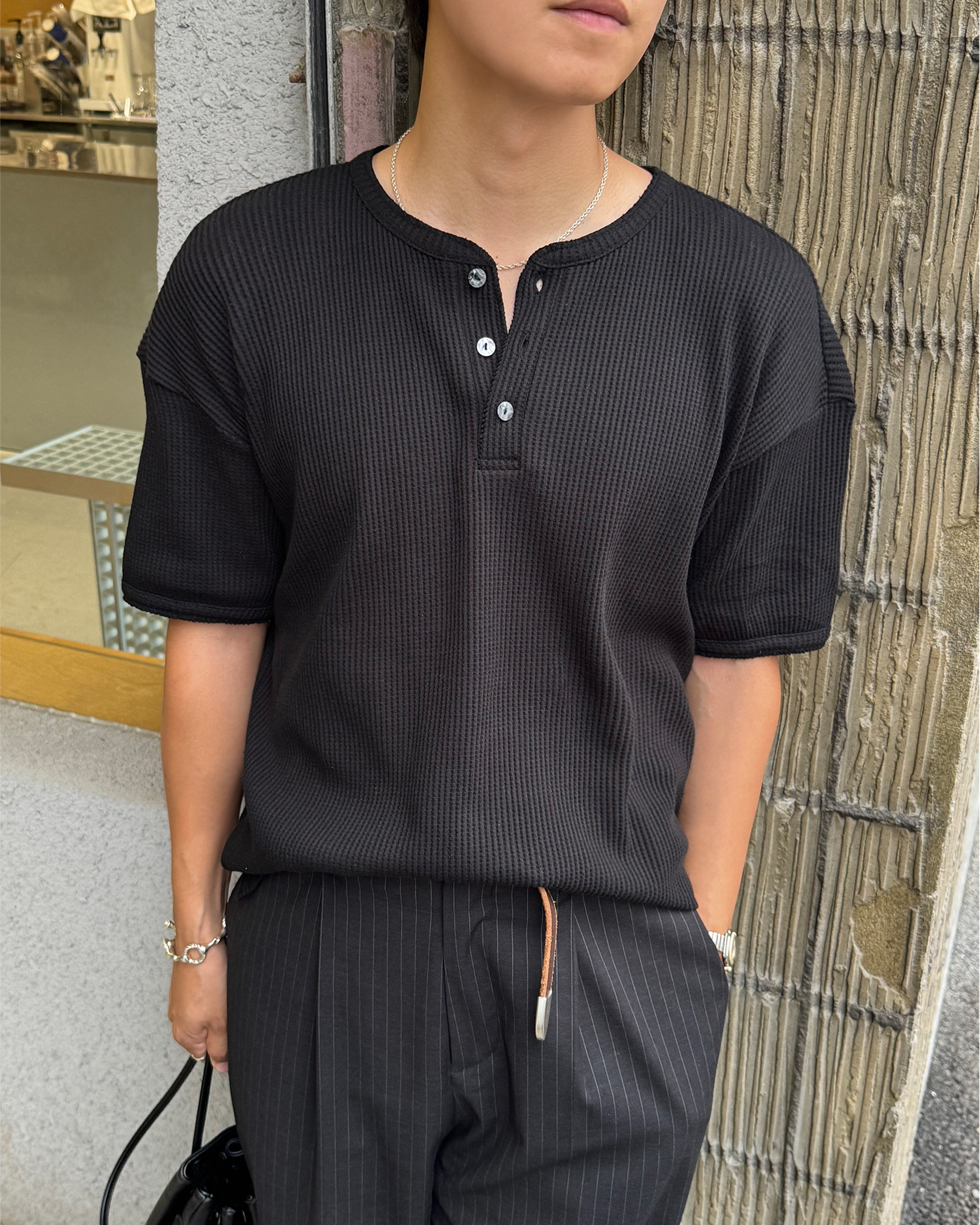 BEST 50] ワッフルヘンリーネックTシャツ | ファッション通販