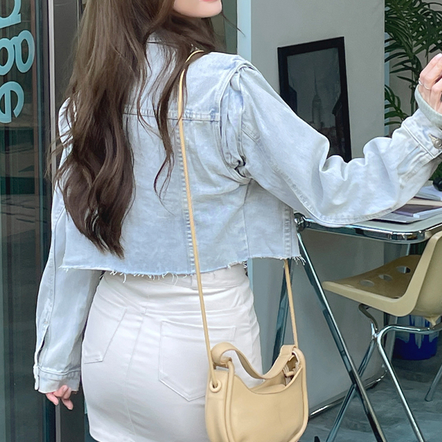 クロップドデニムジャケット(2color) | ファッション通販サイト NUGU