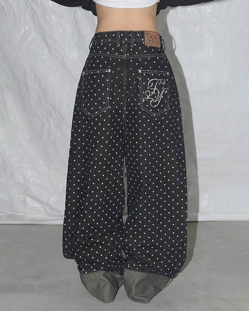 [Influencer pick] String Dot Roll-Up Pants (Black) F25QD890