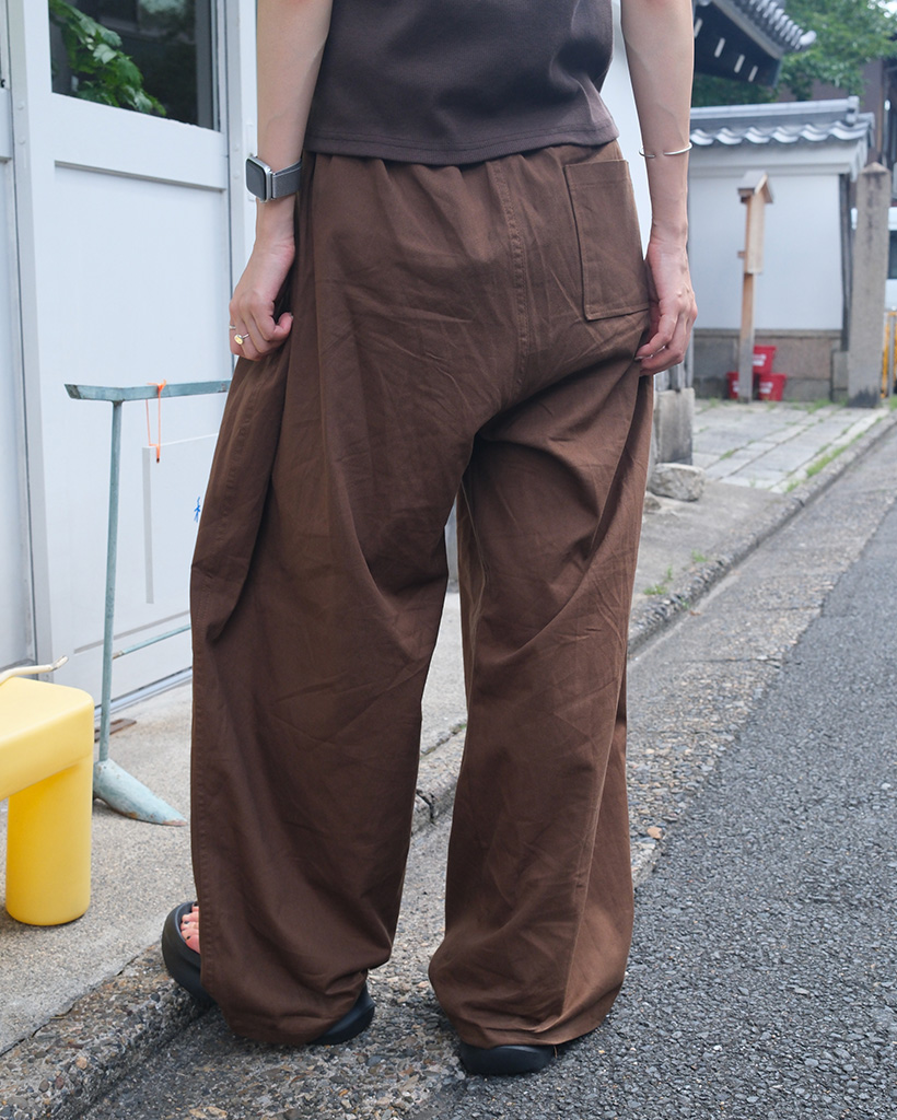 309 慈雨 ジウ タックワイドパンツ バルーンパンツ ゆったり 綿100% L