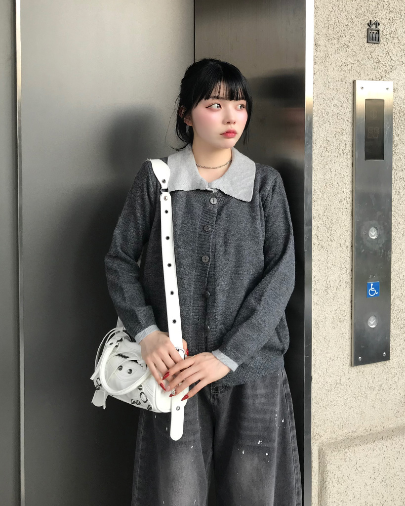 美品✨クルニ　STUDIOUS別注　レイヤードカーディガン　ネイビー　サイズ2 美品✨クルニ STUDIOUS別注 レイヤードカーディガン ネイビー