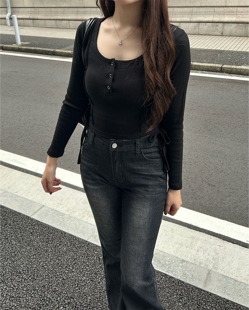 クロップドヘンリーネックトップス | ファッション通販サイト NUGU クロップドヘンリーネックトップス | ファッション通販サイト NUGU