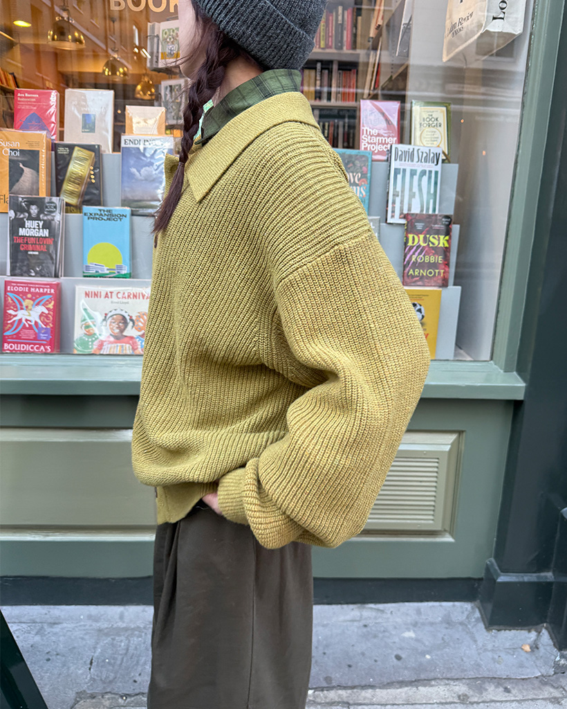 襟付きカラーニットカーディガン | ファッション通販サイト NUGU