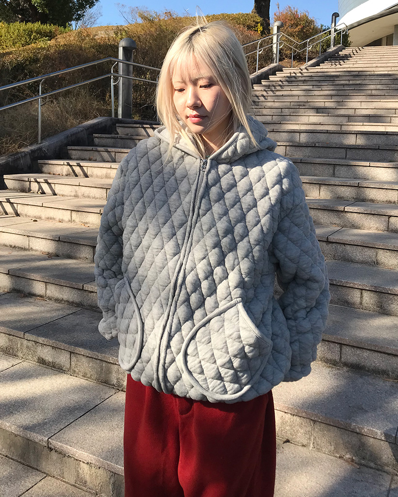 キルティングフードブルゾン