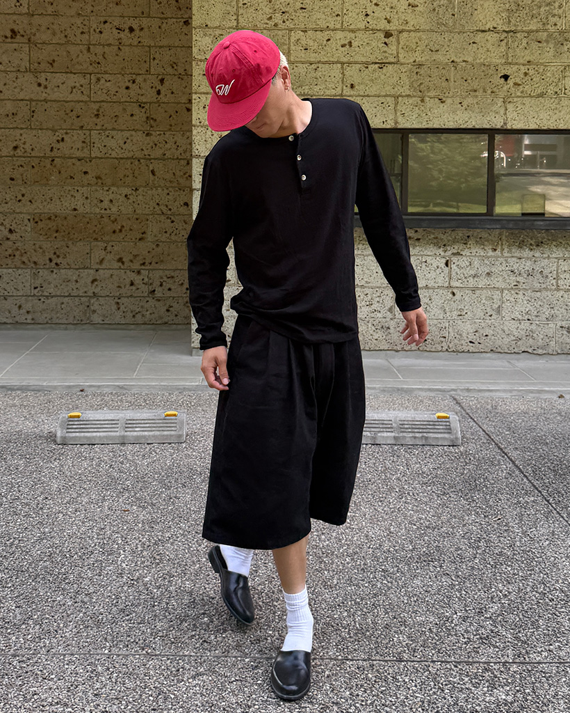 ベーシックスヘンリーネックロングTシャツ | ファッション通販