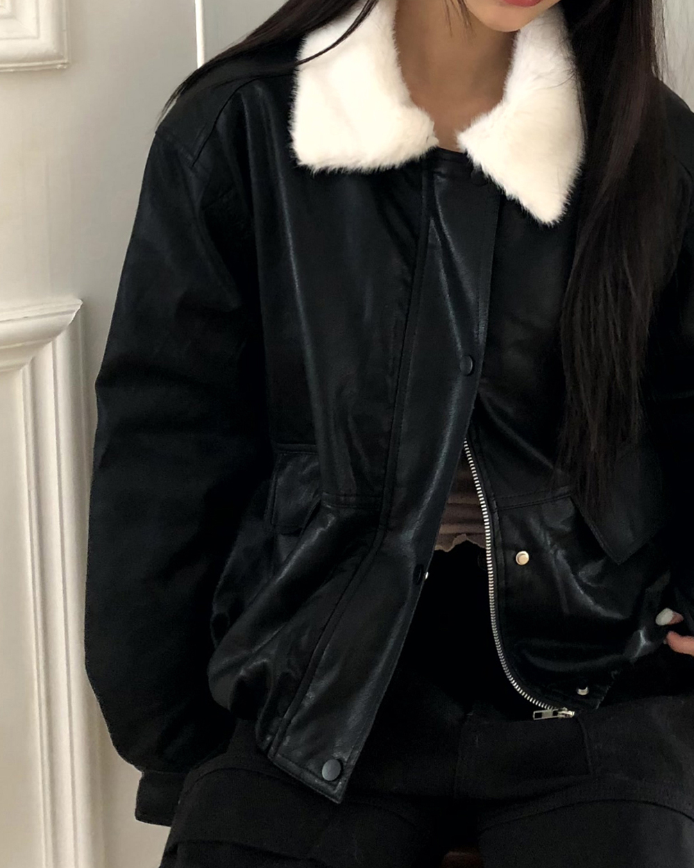 ファーカラーレザージャケット | ファッション通販サイト NUGU