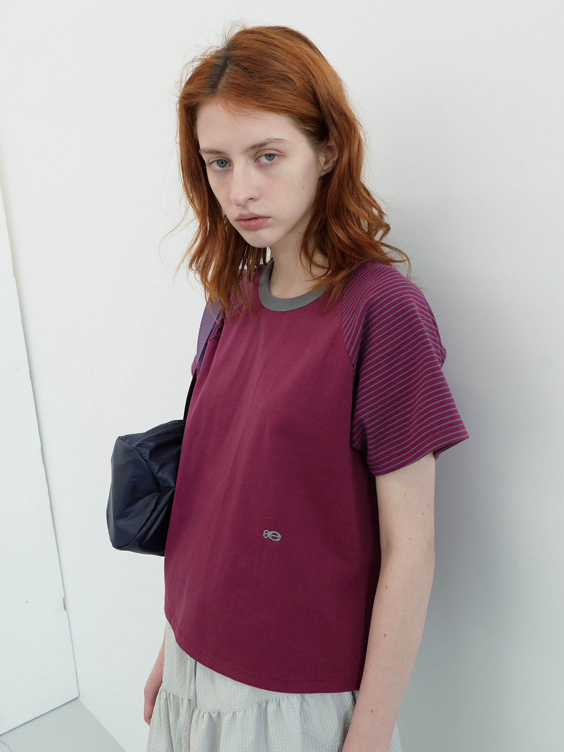 Raglan Striped T-shirt (Purple)