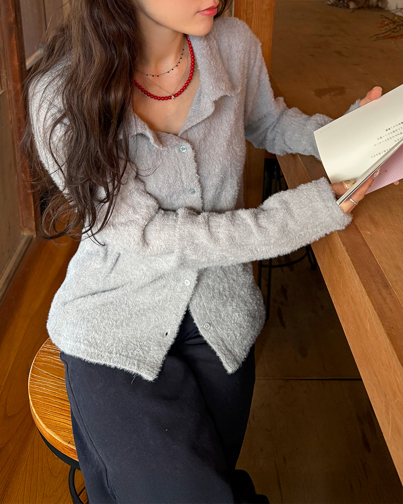 襟付きニットカーディガン | ファッション通販サイト NUGU