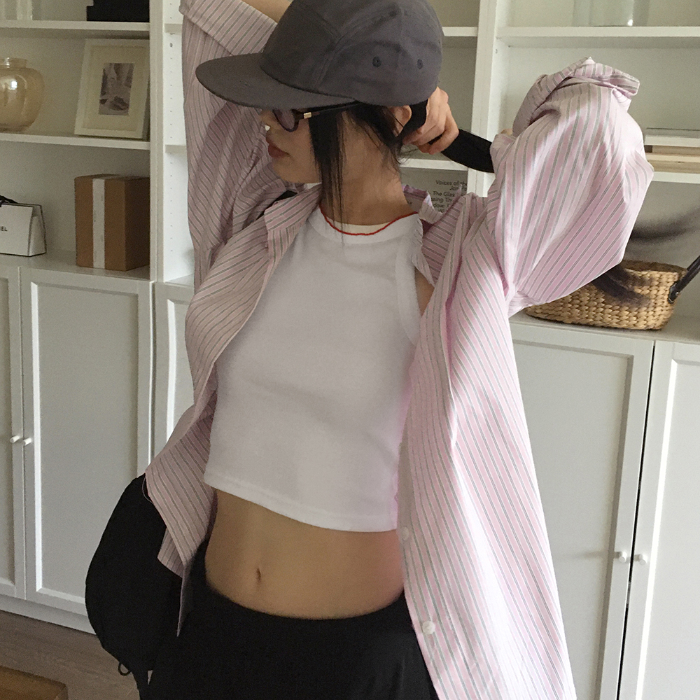 ストライプオーバーサイズ長袖シャツ | ファッション通販サイト NUGU