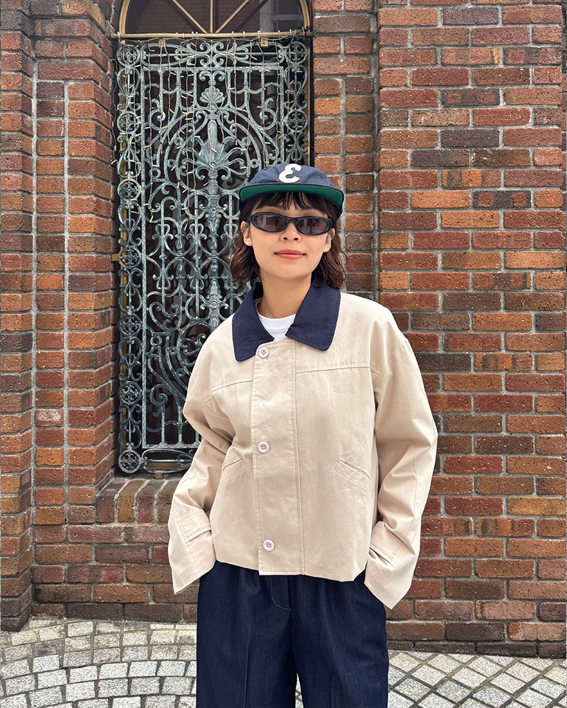 バイカラーカラージップジャケット