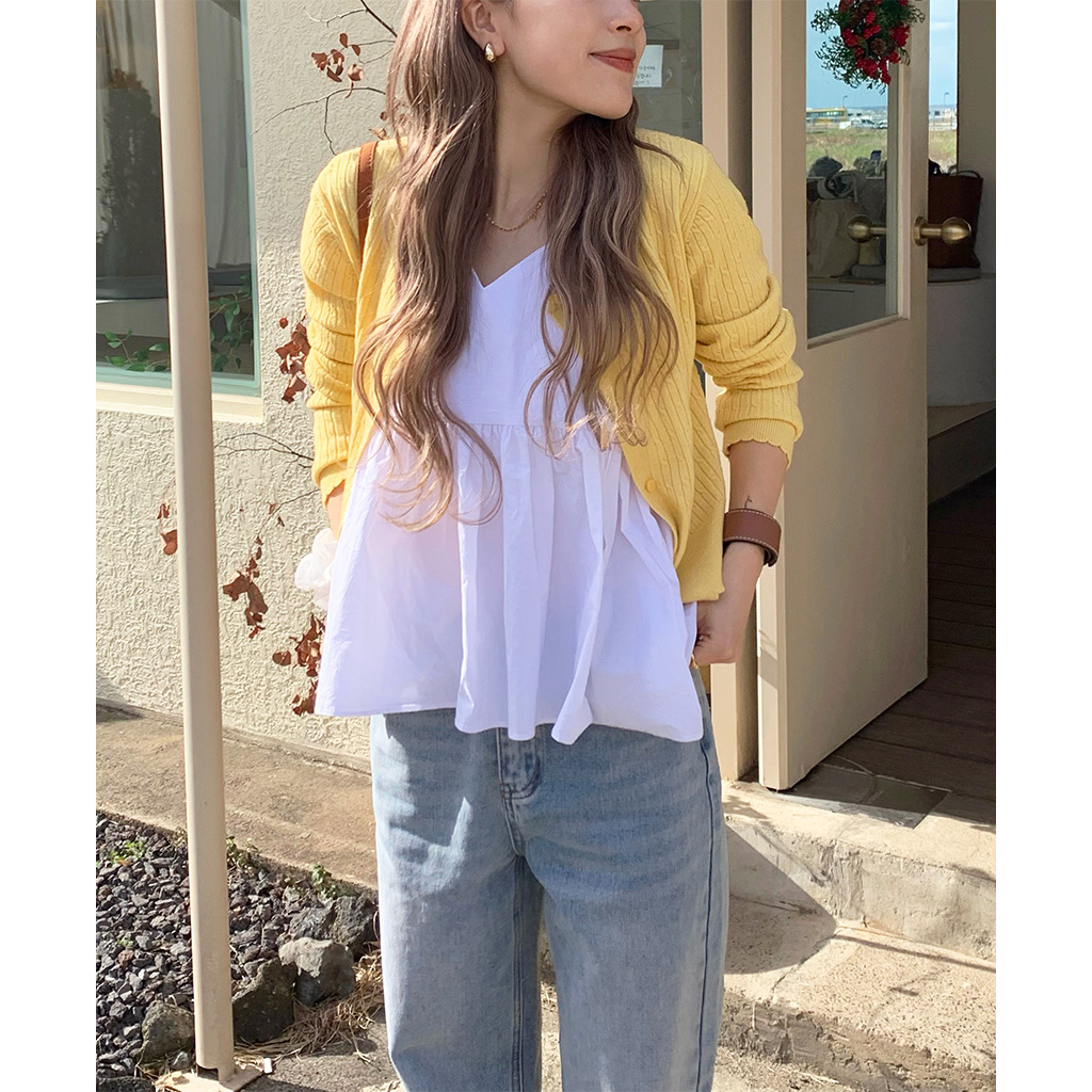 カーディガン No.1110 R cable knit CD (4color) 畦モヘアタッチニットカーディガン｜INGNI(イング) 公式通販