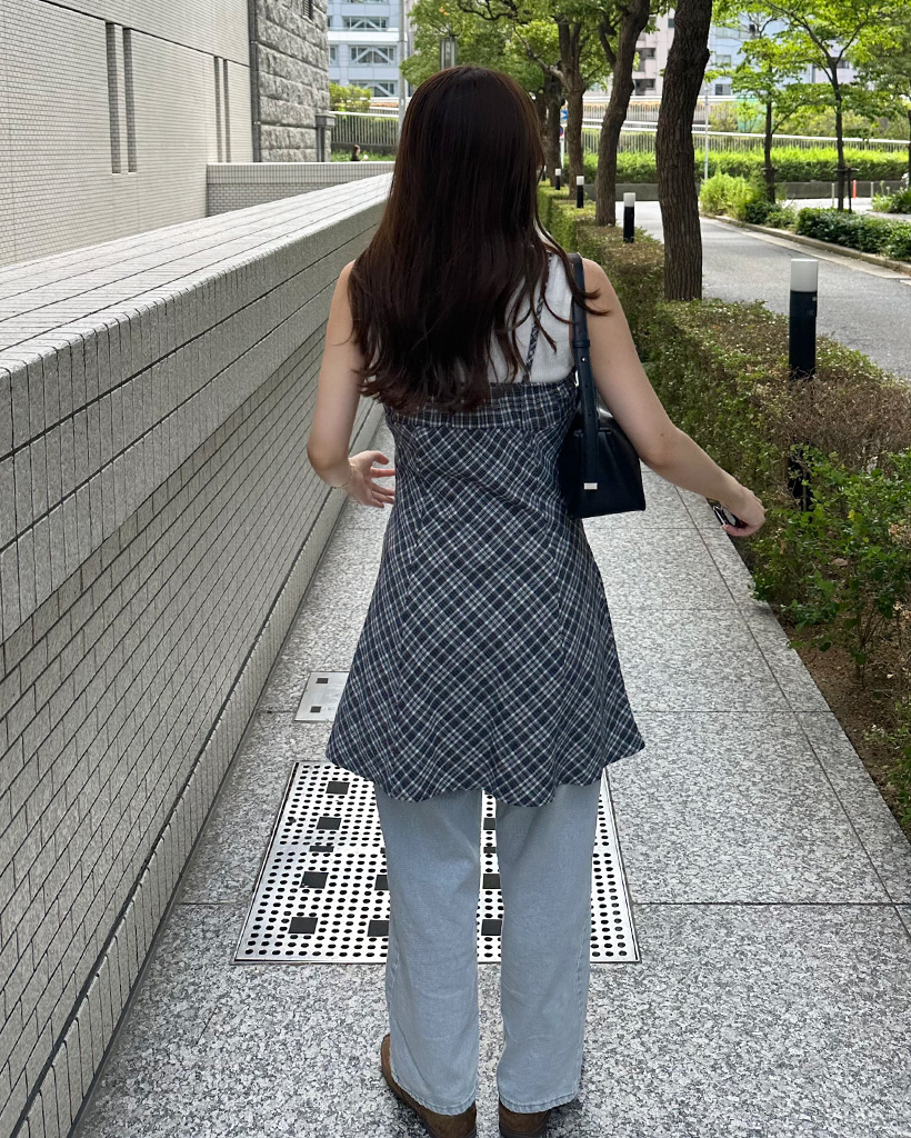 チェック柄ギャザーミニワンピース | ファッション通販サイト NUGU