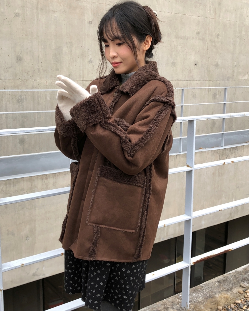 ダブスタ★ムートンベスト送料込みキャメルベージュ ロングムートンベスト キャメル - 古着屋グレープフルーツ ムーン