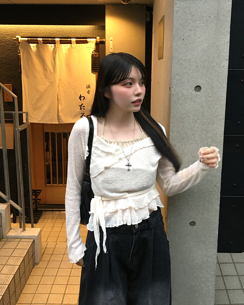 レイヤードフリルニット | ファッション通販サイト NUGU
