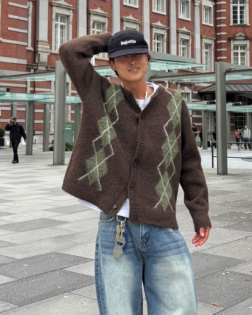 モヘアアーガイルカーディガン | ファッション通販サイト NUGU