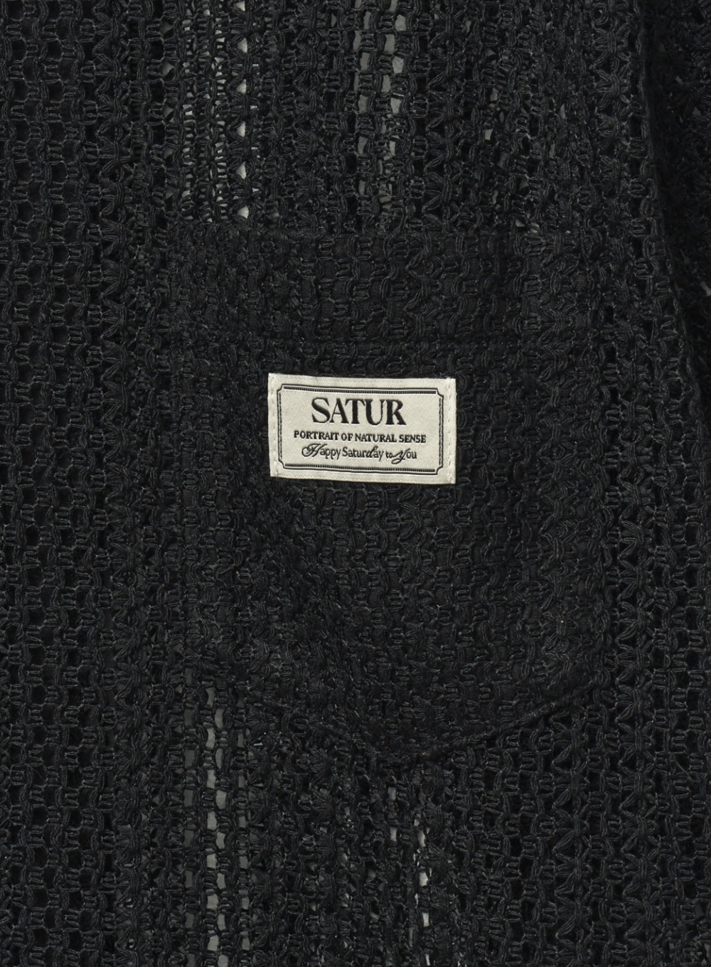 【SATUR】25SS/送料関税込み★Crochet Open Collar Half Shirt★ Crochet Open Collar Half Shirt - Black | ファッション通販