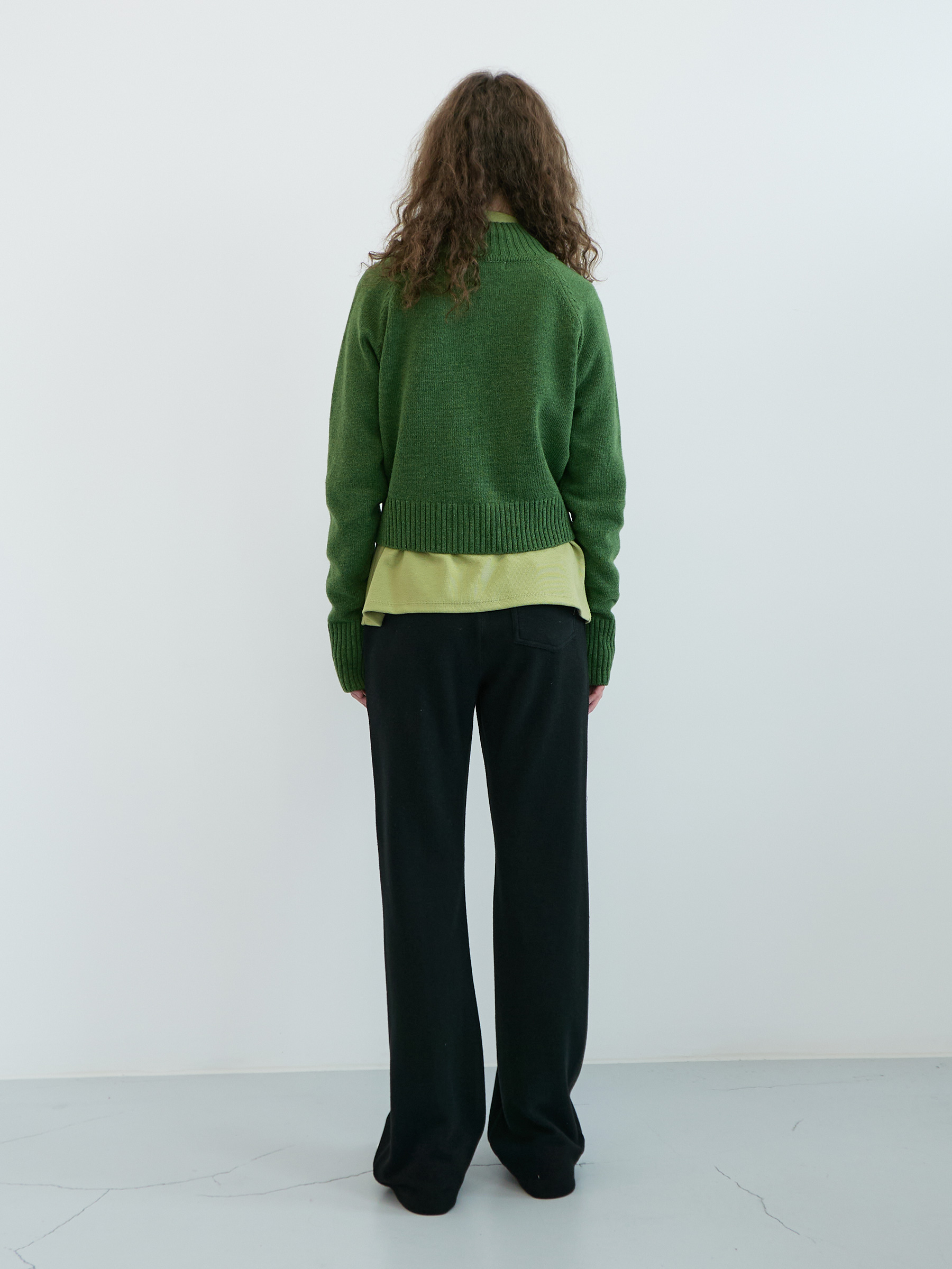 Needle Logo High-neck Zip-up (Green) | ファッション通販サイト NUGU