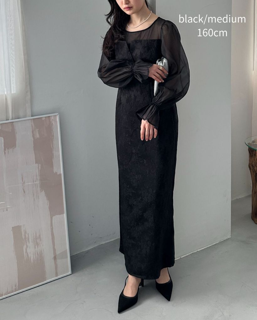 オケージョン】ジャガードビスチェドッキングワンピース