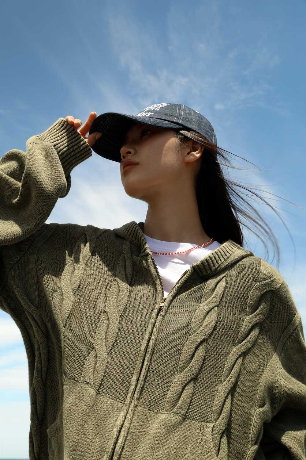 Vintage Washing Cable Hooded Zip-Up | ファッション通販サイト NUGU