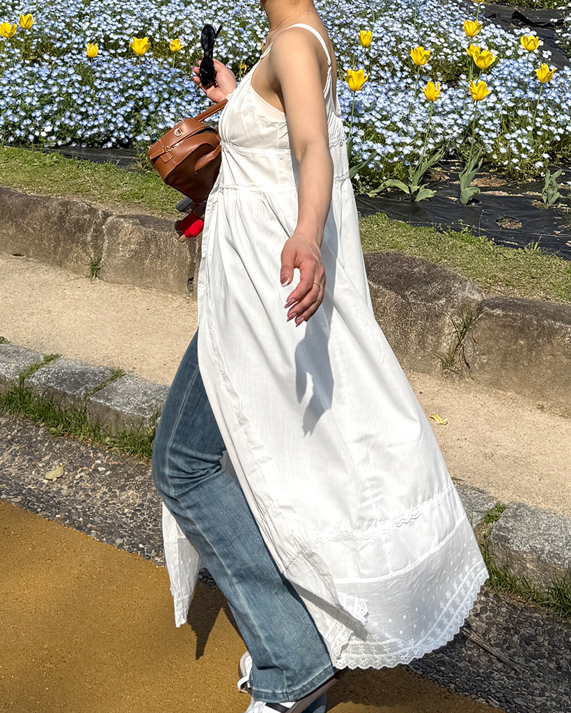 レースストラップロングキャミワンピース | ファッション通販サイト NUGU