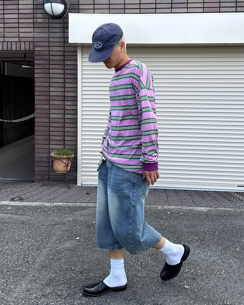 UN3D. ストライプカットソー 36サイズ オーバーサイズストライプロングTシャツ | ファッション通販