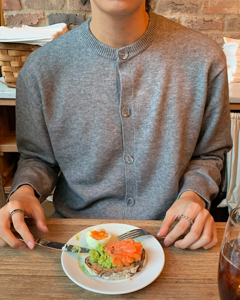 シンプルラウンドカーディガン