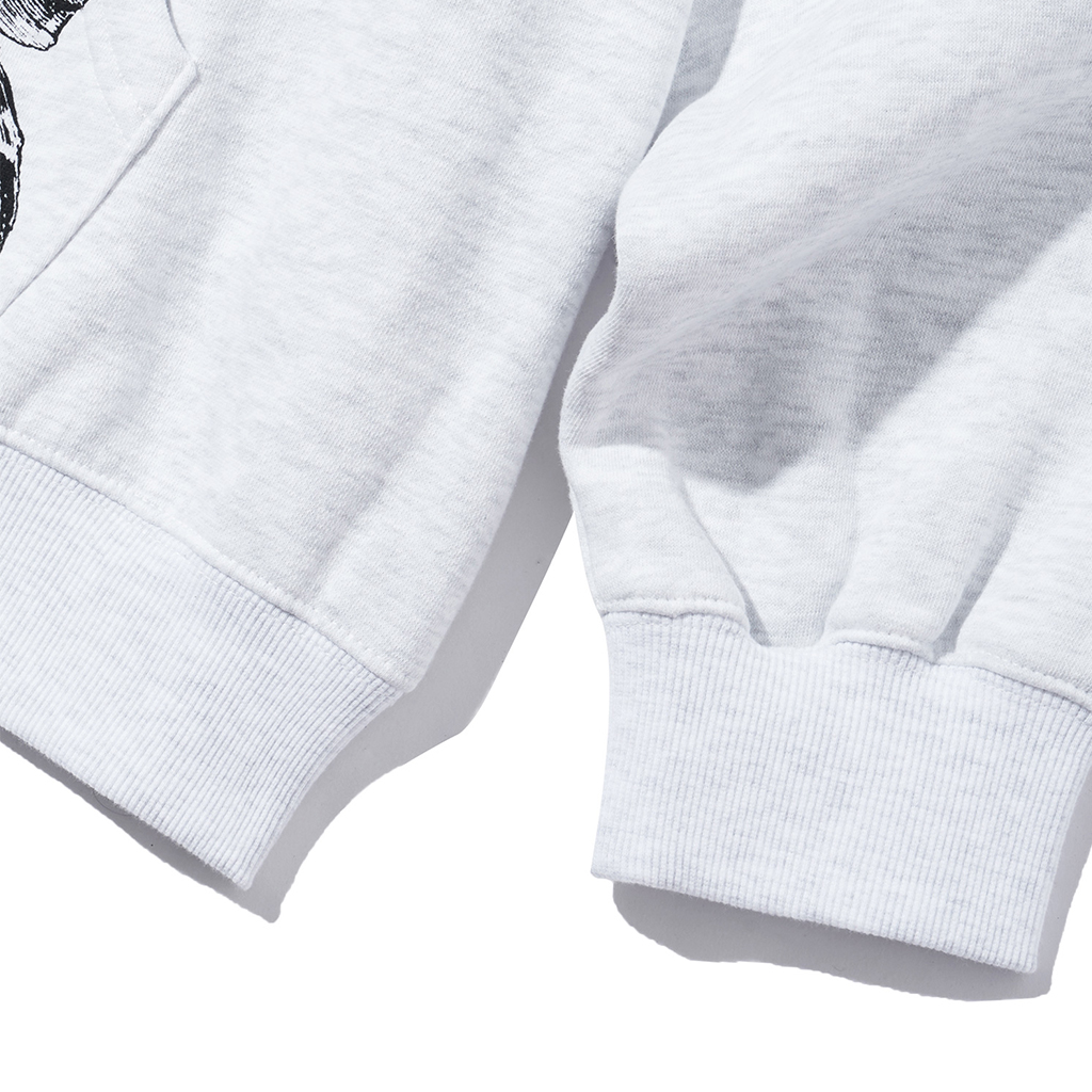 ★ BROWNBREATH★ PATCH GRAPHICS HOODIE ASH BJWMHD010AS PATCH GRAPHICS HOODIE - ASH - Brownbreath Online Store